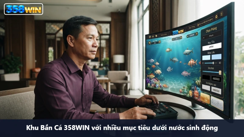 Người chơi chọn mục tiêu trong game Bắn Cá 358WIN