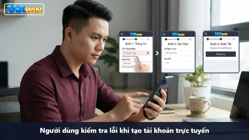 Biểu mẫu đăng ký 358WIN với các trường thông tin tài khoản